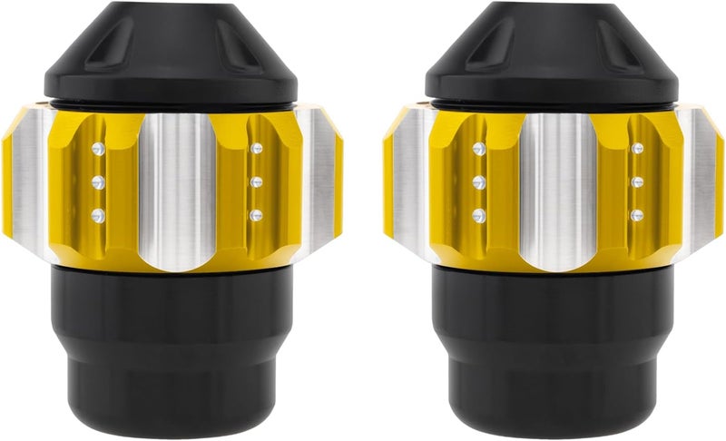 Windance 2pcs Front Wheel Frame Sliders Aluminum Alloy Fork Crash Protection Decoration Cup for Motorcycles Motocross Moped Scooters Dirt Pit Bikes (Gold) - Image 1